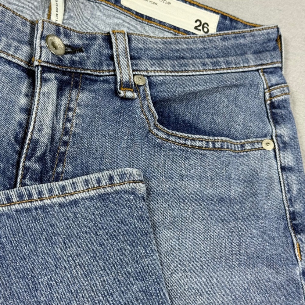 Rag & Bone Low Rise Slim Boyfriend Jeans Edgecliff Blue Denim 26